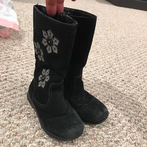 Pediped black leather girls boots